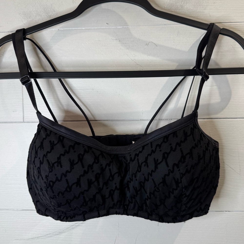Victoria's Secret Black Patterned Bra